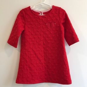 Red cat and jack dress with heart detail. Size 3T